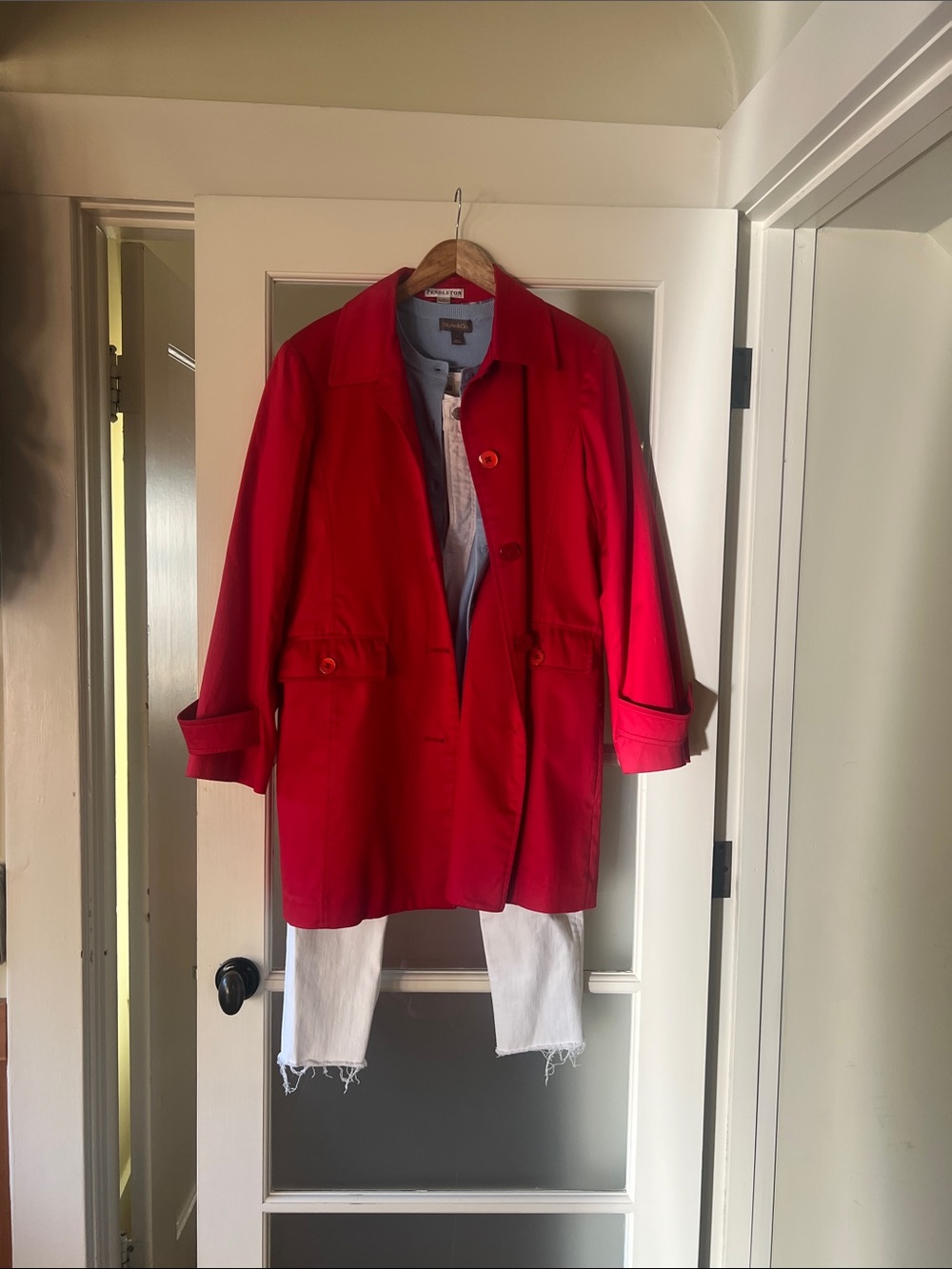 Pendleton Bright Red Women's Trench Coat